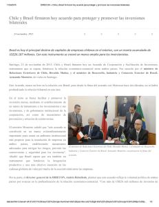 Chile y Brasil firman acuerdo para proteger y promover las inversiones bilaterales
