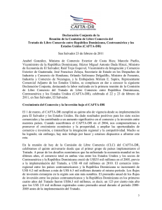 Declaraci n Conjunta de la primera reuni n de la Comisi n de Libre Comercio del CAFTA-DR