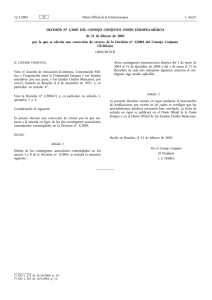 Decisión No 1/2005 del Consejo Conjunto UE-México por la que se efectúa una corrección de errores de la Decisión No 3/2004 del Consejo Conjunto UE-México