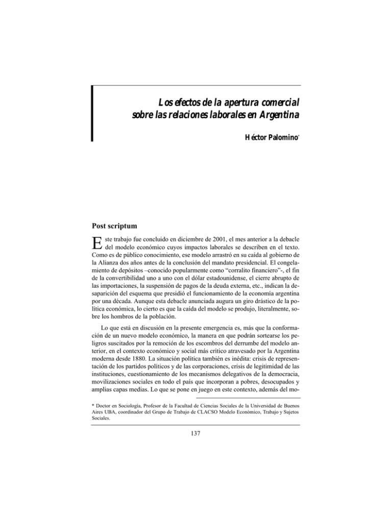 Efectos De La Apertura Comercial En Argentina Pdf