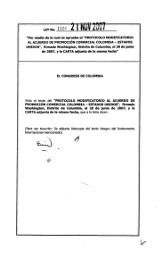 Protocolo Modificatorio al Acuerdo de Promoción Comercial Colombia - Estados Unidos