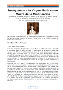 175- FRANCISCO Virgen María, Madre de Misericordia Papa Francisco 2015