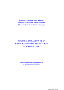 Industria extractiva de la República Oriental del Uruguay - Año 2002