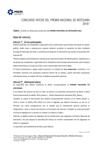 CONCURSO“AFICHE DEL PREMIO NACIONAL DE ARTESANÍA 2016”  Bases del concurso_