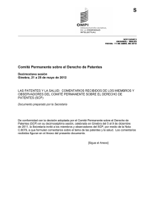 S Comité Permanente sobre el Derecho de Patentes