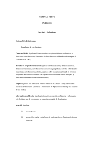 CAPÍTULO NUEVE  INVERSIÓN Sección A - Definiciones