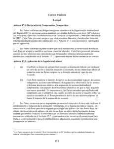 Capítulo Diecisiete Laboral Artículo 17.1: Declaración de Compromisos Compartidos