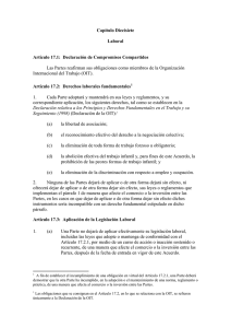 Capítulo Diecisiete  Laboral Artículo 17.1:  Declaración de Compromisos Compartidos