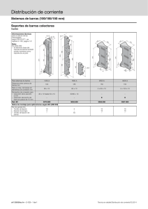 Distribución de corriente Sistemas de barras (100/185/150 mm) Soportes de barras colectoras