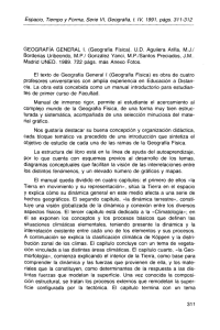 Espacio, Tiempo y Forma, Serie VI, Geografía, t. IV, 1991,... GEOGRAFÍA GENERAL I. (Geografía Física). U.D. Aguilera Añila, M.J./