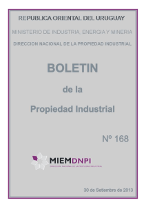 Boletín de la propiedad industrial N° 168