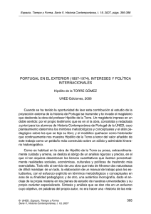 PORTUGAL EN EL EXTERIOR (1807-1974). INTERESES Y POLÍTICA INTERNACIONALES