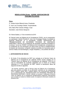 RESOLUCION (Expte. 14/2009, ASOCIACION DE TRAUMATÓLOGOS)