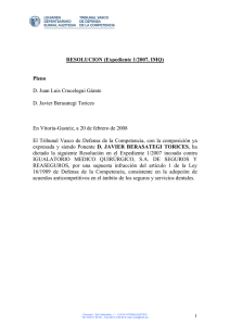 RESOLUCION (Expediente 1/2007, IMQ) Pleno D. Juan Luis Crucelegui Gárate
