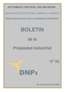 Boletin de la propiedad industrial N° 86