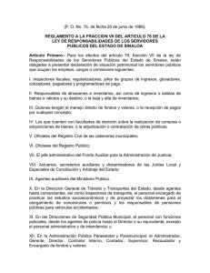 Reglamento a las Fracciones VII del Artículo 78 de la Ley de Responsabilidades de los Servidores Públicos del Estado de Sinaloa.