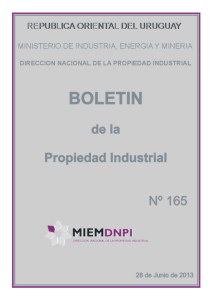 Boletín de la propiedad industrial N° 165