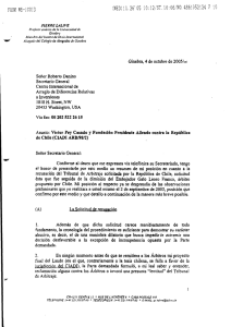 Carta del Profesor Lalive al Presidente del CIADI - 04/10/2005