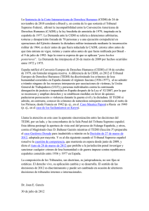 Nota del Dr. Joan E. Garc s sobre la inadmisi n a tr mite de recursos sobre cr menes impunes cometidos en Espa a durante el r gimen fascista /30-07-2012