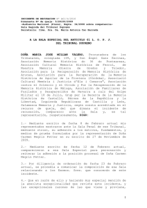Tribunal Supremo (Pleno) Asociaciones de v ctimas recusan a los Magistrados que juraron lealtad a los Principios del Partido nico fascista /25-02-2010
