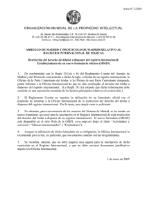 ORGANIZACIÓN MUNDIAL DE LA PROPIEDAD INTELECTUAL Aviso N. 2/2005 ‡
