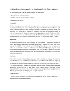 Fertilización con fósforo y azufre en el cultivo de Arveja... Ing. Agr. Gabriel Prieto , Ing. Agr. Andrés Casciani