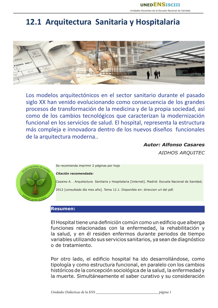 N12 1 Arquitectura Sanitaria Y Gesti N Medio Ambiental Pdf