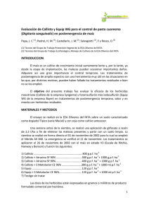 Evaluación de Callisto y Equip WG para el control de pasto cuaresma  Digitaria sanguinalis Papa, J. C. ; Pedrol, H. M.
