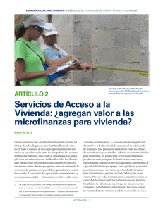 Servicios de apoyo para la vivienda: Añaden valor a las microfinanzas de vivienda? (.pdf)