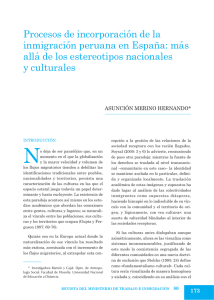 Procesos de incorporación de la inmigración peruana en España: más y culturales
