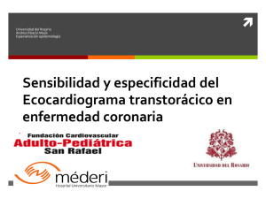 Sensibilidad y especificidad del Ecocardiograma transtorácico en enfermedad coronaria