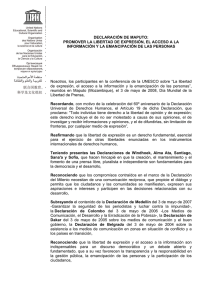 Declaración de Maputo sobre Promover la Libertad de Expresión, el Acceso a la Información y la emancipación de las Personas