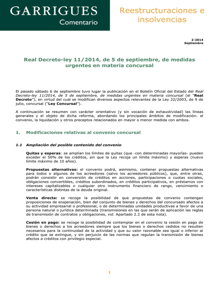 Descargar Comentario Reestructuraciones E Insolvencias