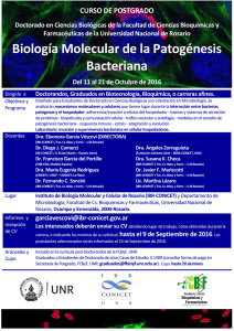 "Biología Molecular de la Patogénesis Bacteriana"
