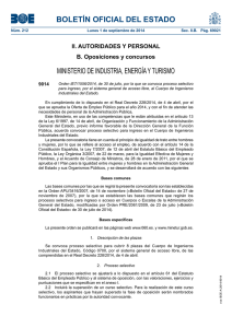 Orden IET/1556/2014, de 30 de julio, por la que se convoca proceso selectivo para ingreso, por el sistema general de acceso libre, al Cuerpo de Ingenieros Industriales del Estado