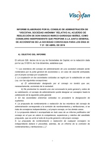 Informe de los Administradores relativo a la propuesta de reelección del Sr. Marco-Gardoqui