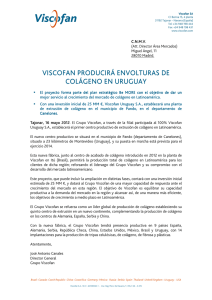 Viscofan producirá envolturas de colágeno en Uruguay