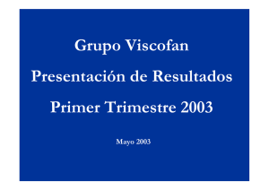 Grupo Viscofan Presentación de Resultados Primer Trimestre 2003 Mayo 2003