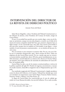 INTERVENCIÓN DEL DIRECTOR DE LA REVISTA DE DERECHO POLÍTICO