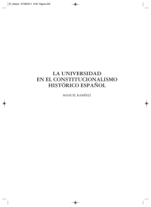 LA UNIVERSIDAD EN EL CONSTITUCIONALISMO HISTÓRICO ESPAÑOL MANUEL RAMÍREZ