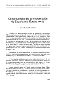 Consecuencias de la incorporación de España a la Europa verde