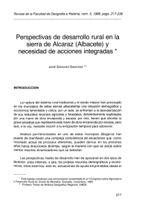 Perspectivas de desarrollo rural en la sierra de Alcaraz (Albacete) y