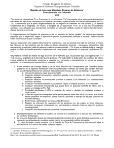 Formato de registro de intereses Órganos de Gobierno Transparencia por Colombia