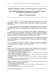Real Decreto 556/1989, de 19 de mayo, por el que se arbitran medidas m nimas sobre accesibilidad en los edificios