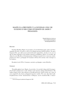 MAGÍN O LA PREVISIÓN Y LA NOVEDAD (1926) DE PEDAGOGÍA