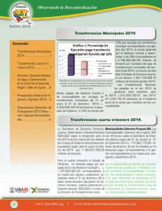 Transferencias Municipales 2014 Contenido: Enero, 2015 • Transferencias