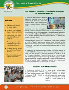 XXIII Asamblea Ordinaria Asociación de Municipios de Honduras (AMHON)
