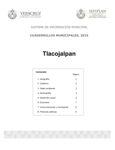 Tlacojalpan SISTEMA DE INFORMACIÓN MUNICIPAL CUADERNILLOS MUNICIPALES, 2015