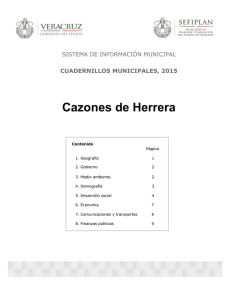 Cazones de Herrera SISTEMA DE INFORMACIÓN MUNICIPAL CUADERNILLOS MUNICIPALES, 2015