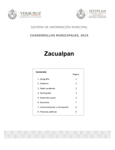 Zacualpan SISTEMA DE INFORMACIÓN MUNICIPAL CUADERNILLOS MUNICIPALES, 2015